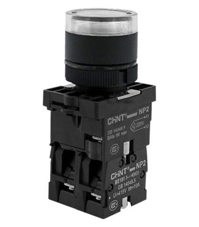 Кнопка управления NP2-EW3165 1НО+1НЗ белая AC/DC230В(LED) IP40, фото